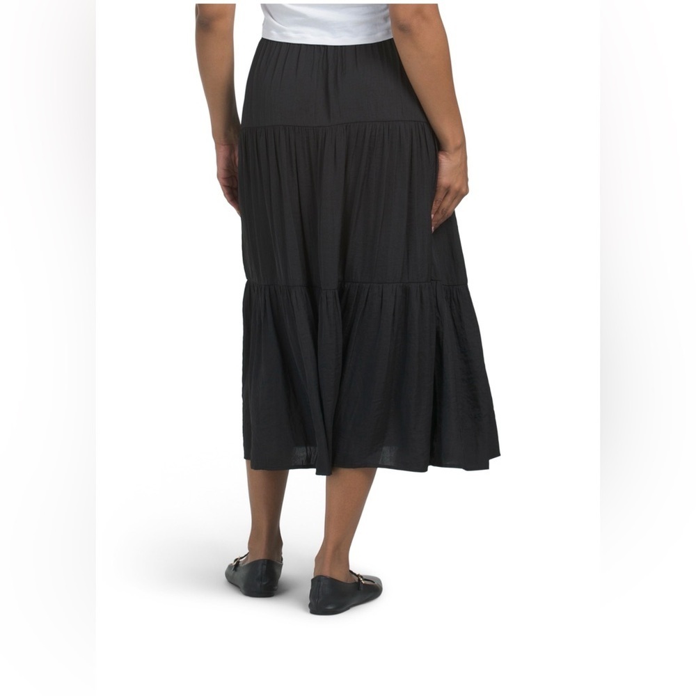 Rachel Zoe Elegant Black Long Tiered Skirt - Picture 2 of 2
